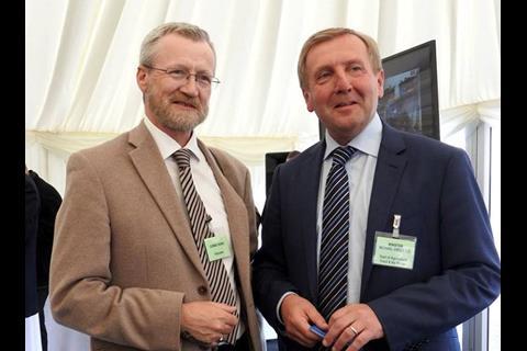 Cormac Burke of communications consultancy Fishcomm and Minister Michael Creed